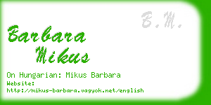 barbara mikus business card